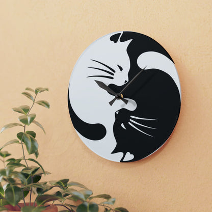 Yin Yang Kitties Clock