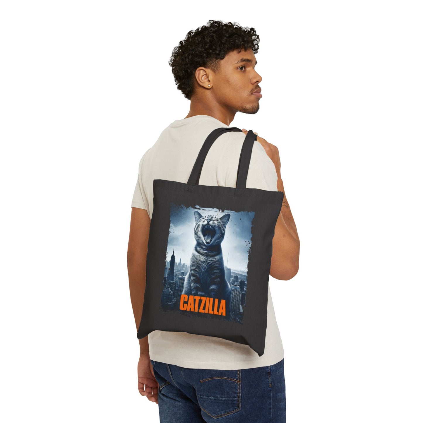 Catzilla Canvas Tote Bag