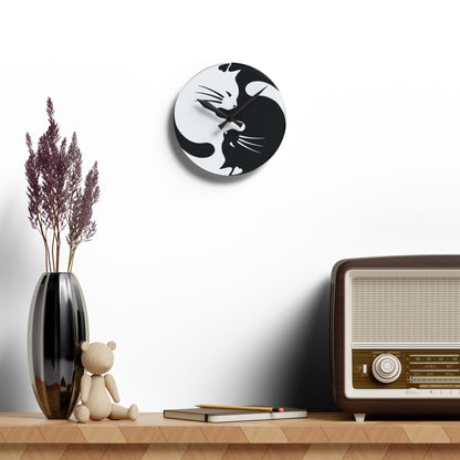 Yin Yang Kitties Clock