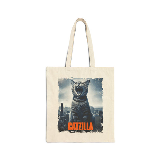 Catzilla Canvas Tote Bag