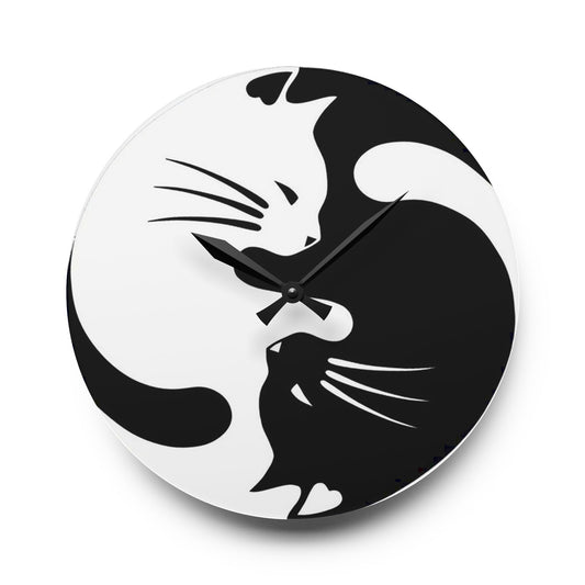 Yin Yang Kitties Clock