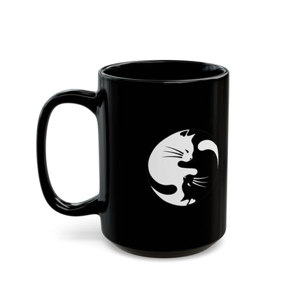 Yin Yang Kitties Black Cofee Mug