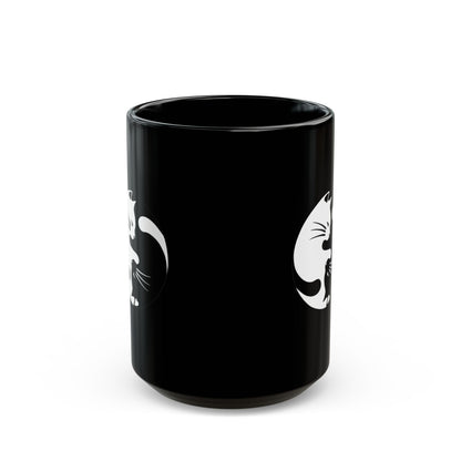 Yin Yang Kitties Black Cofee Mug