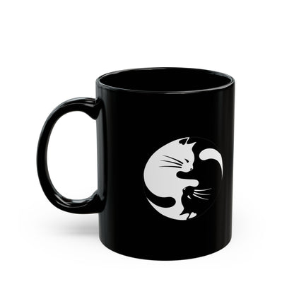 Yin Yang Kitties Black Cofee Mug