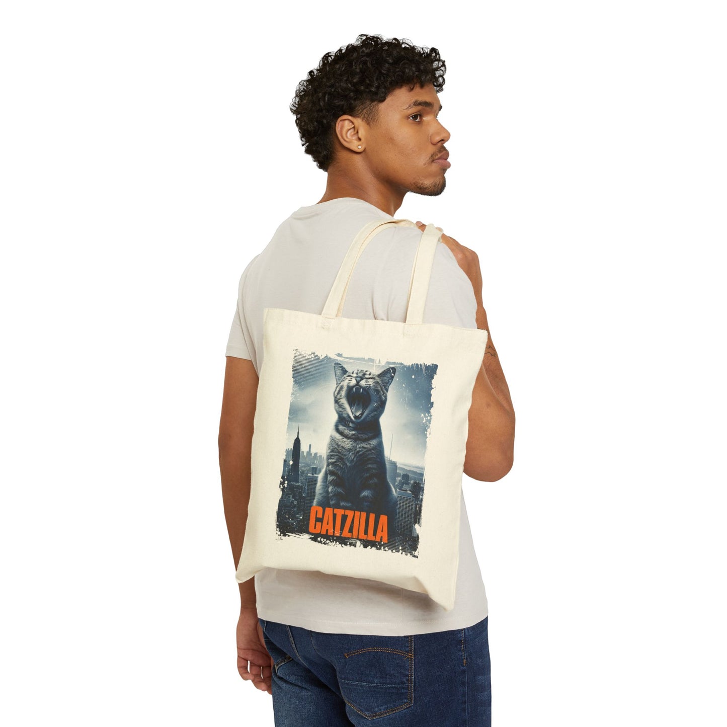 Catzilla Canvas Tote Bag