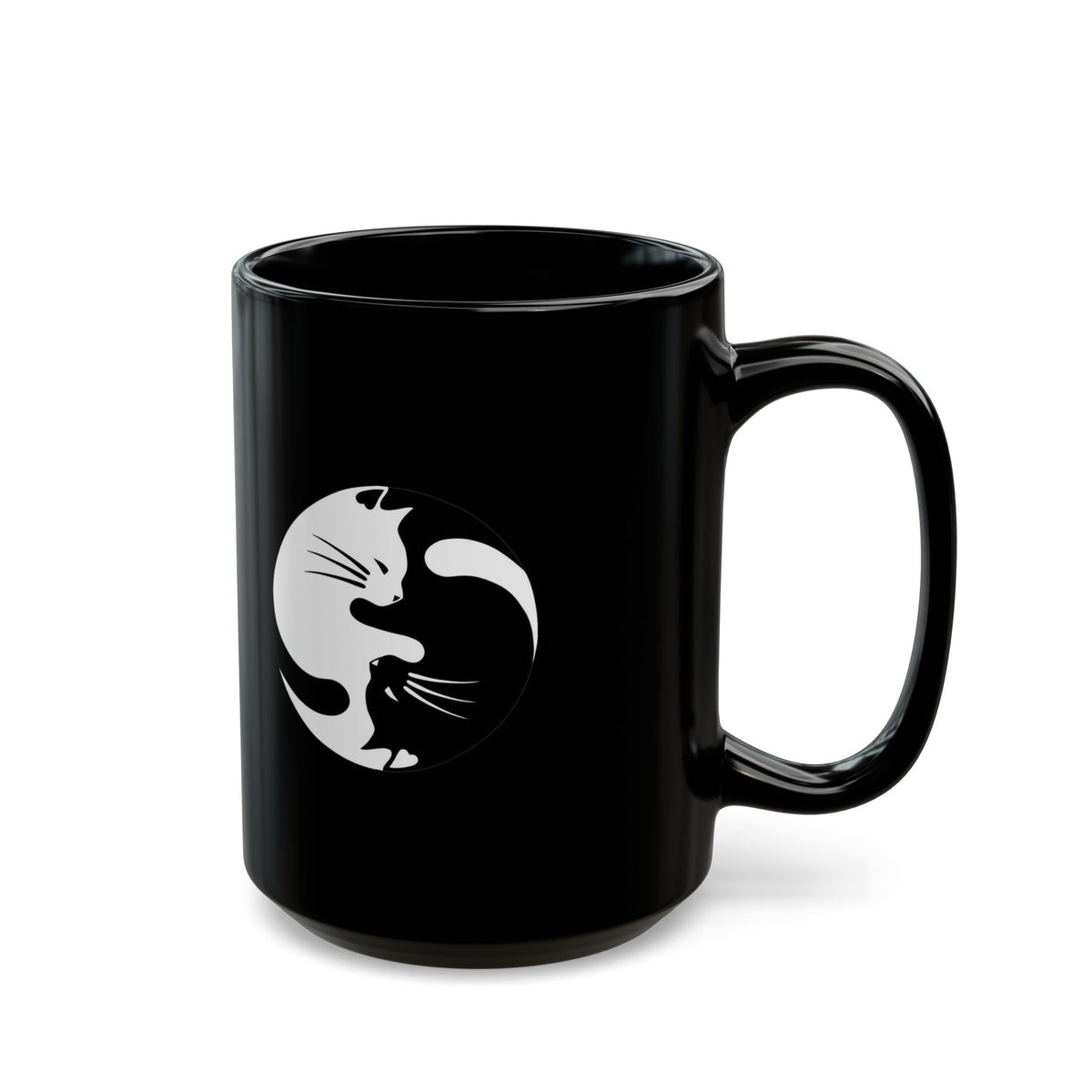 Yin Yang Kitties Black Cofee Mug