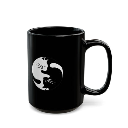 Yin Yang Kitties Black Cofee Mug
