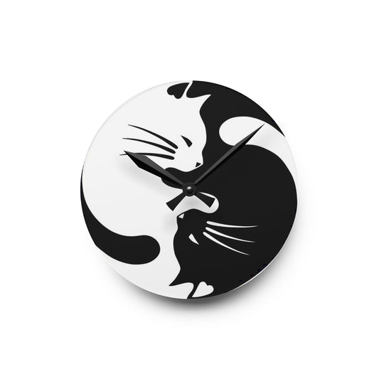 Yin Yang Kitties Clock