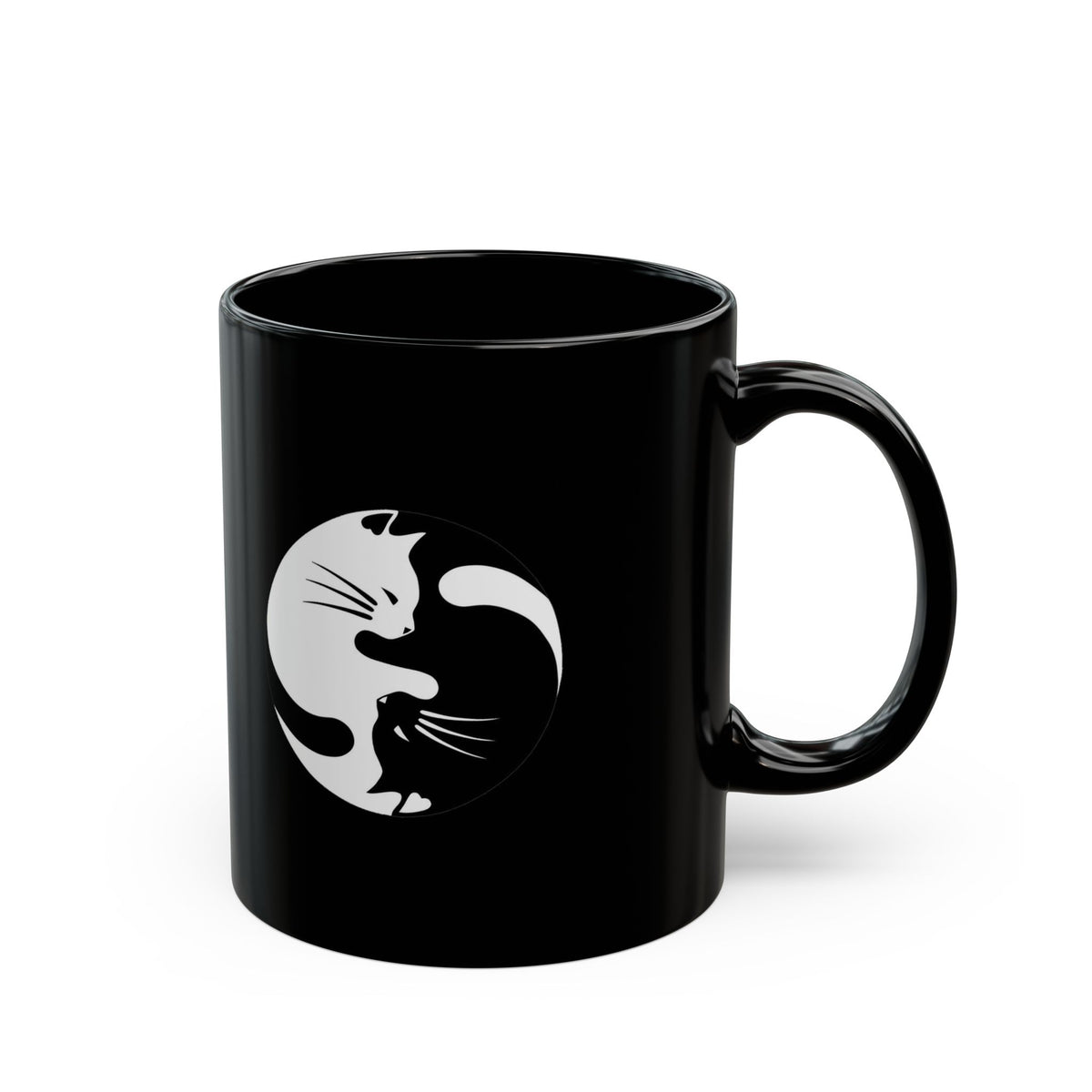 Yin Yang Kitties Black Cofee Mug