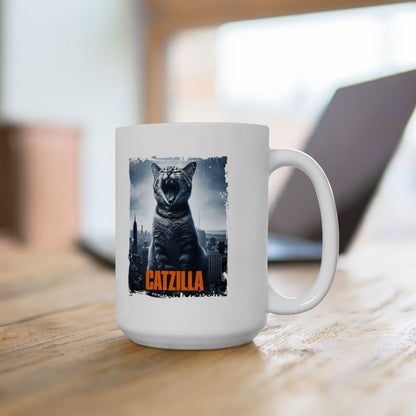 Catzilla White Coffee Mug