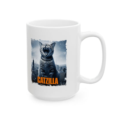 Catzilla White Coffee Mug