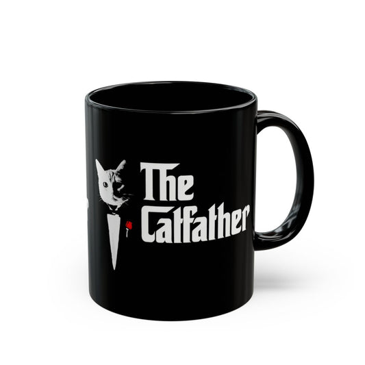 The Catfather Black Cofee Mug